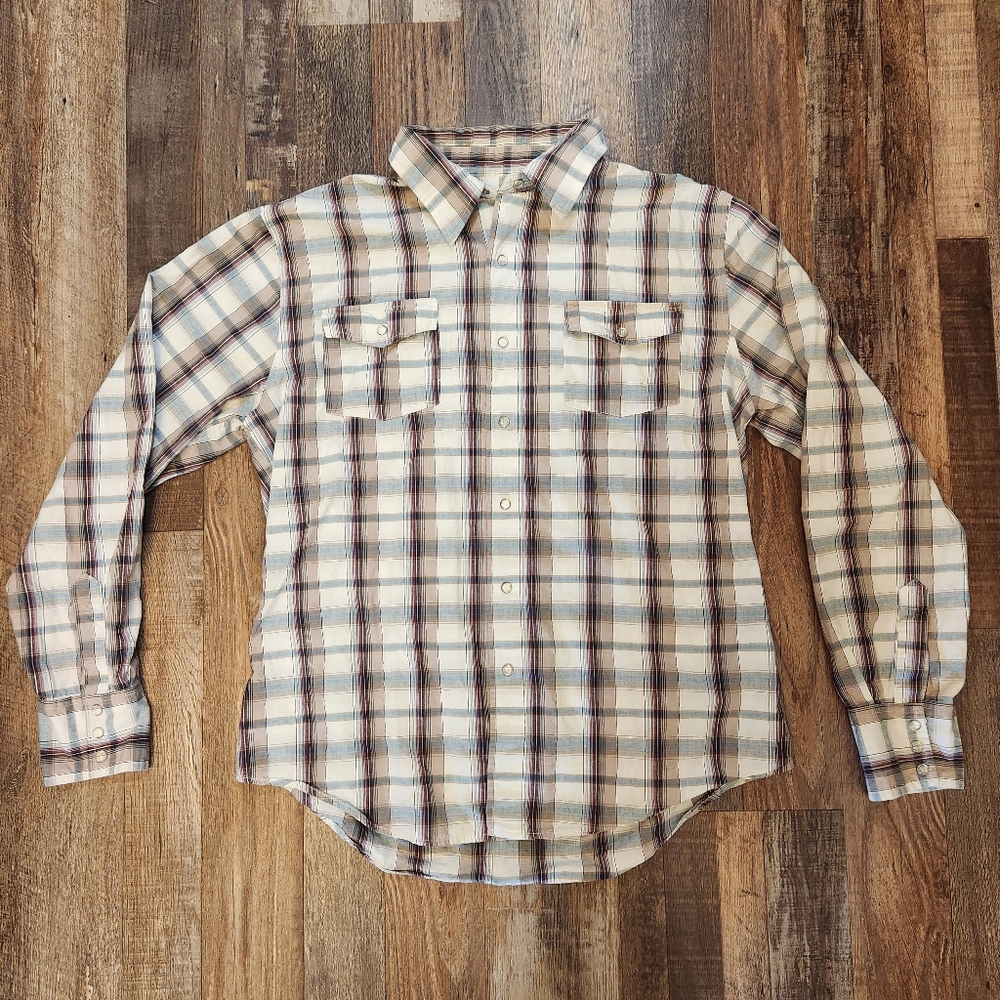 Machine Plaid Button Down Shirt